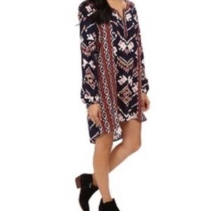 Roxy Aztec Print boho tunic Dress Medium